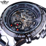 Mechanical Sport Design Golden Mens Skeleton Watch